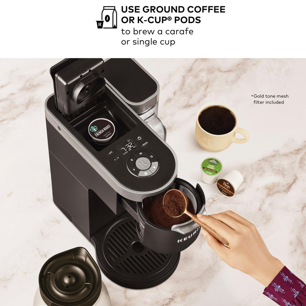 Single Serve & Carafe Coffee Maker, 60oz Removable Reservoir, Black F633