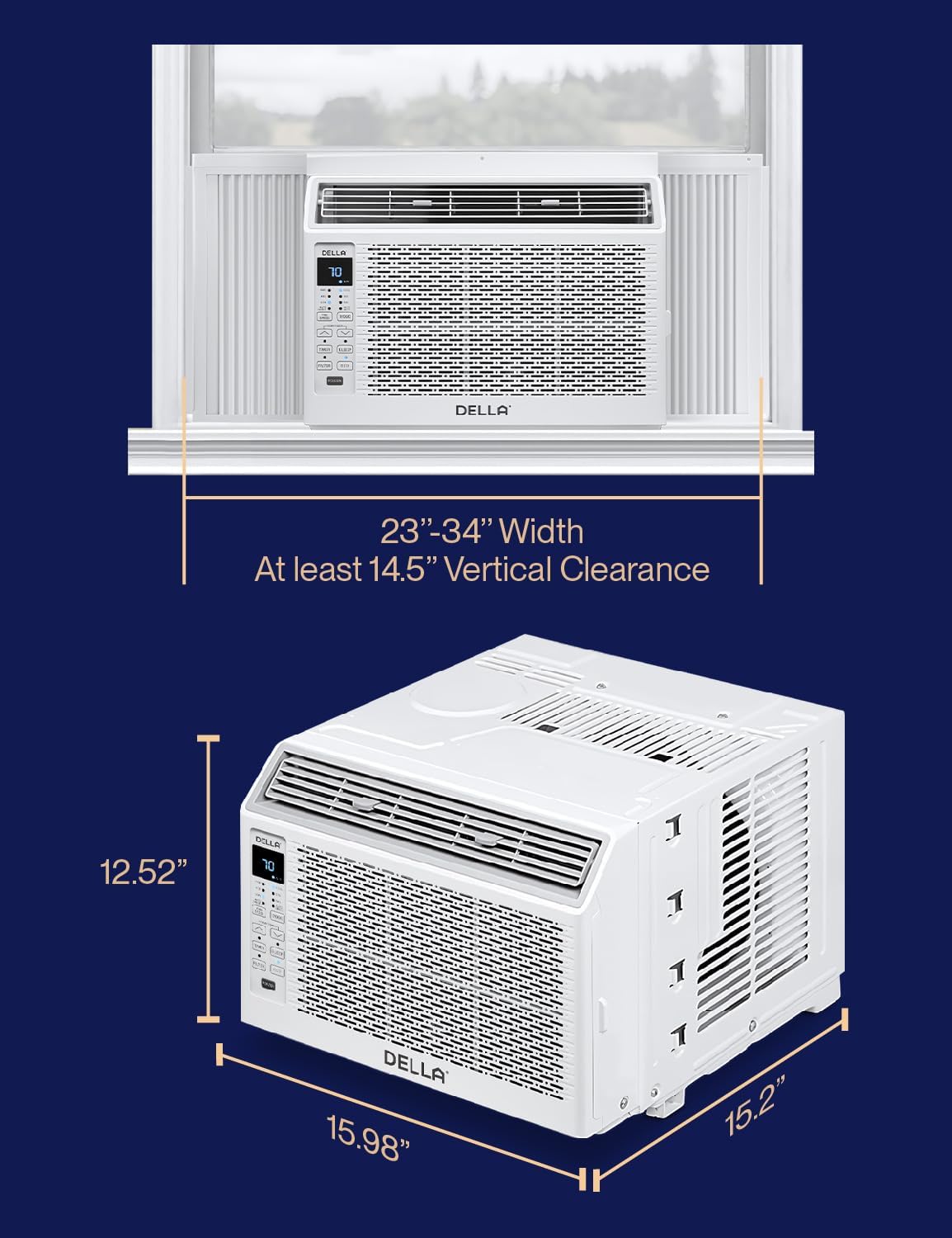 6000 BTU Window Air Conditioner with Dehumidifier and Fan U515340