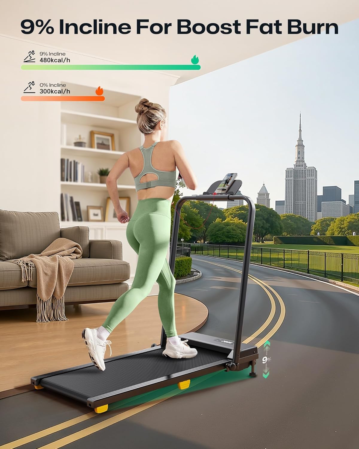 Manual Incline 2.5HP Portable Walking Treadmill F790