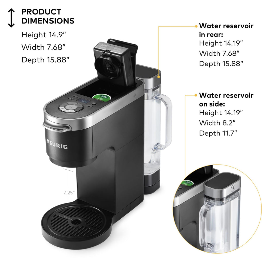 Single Serve & Carafe Coffee Maker, 60oz Removable Reservoir, Black F633