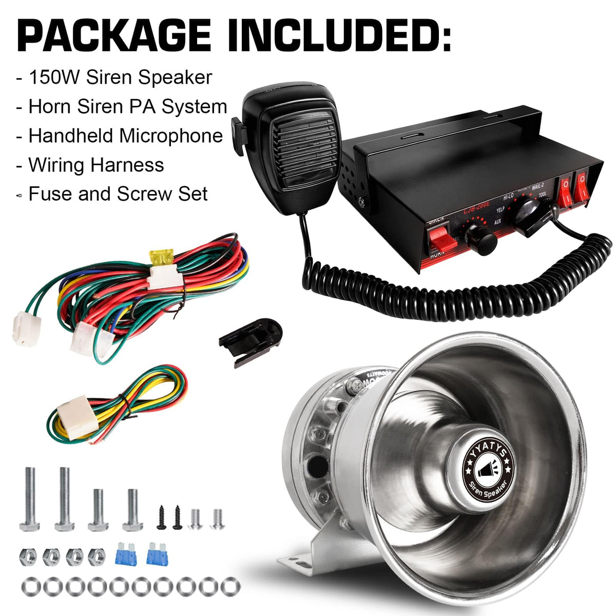 200W IP67 Waterproof Emergency Siren with Mic & Speaker J961537
