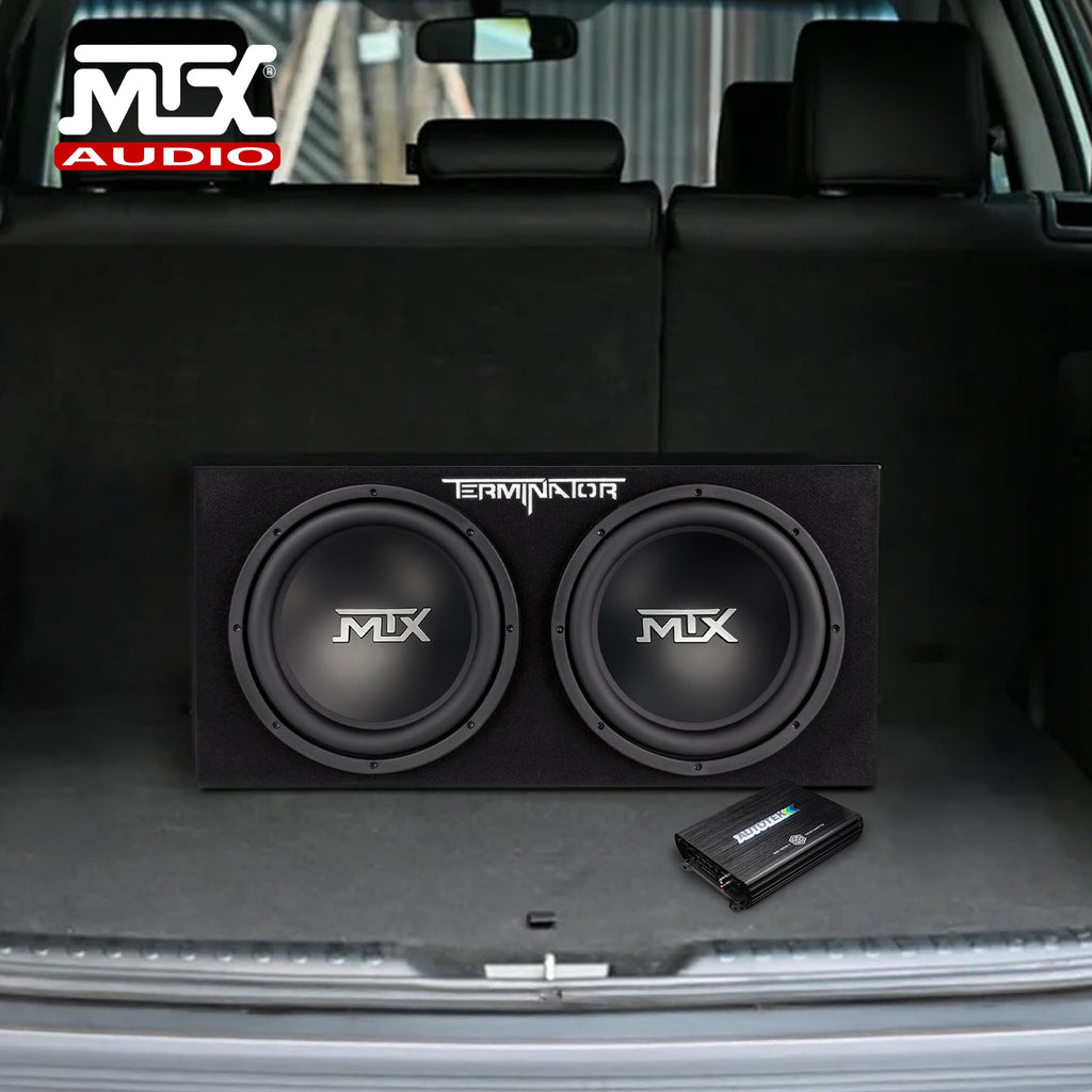 Dual 12" Subwoofer Box, Mono Amp, & Wiring Kit V63547