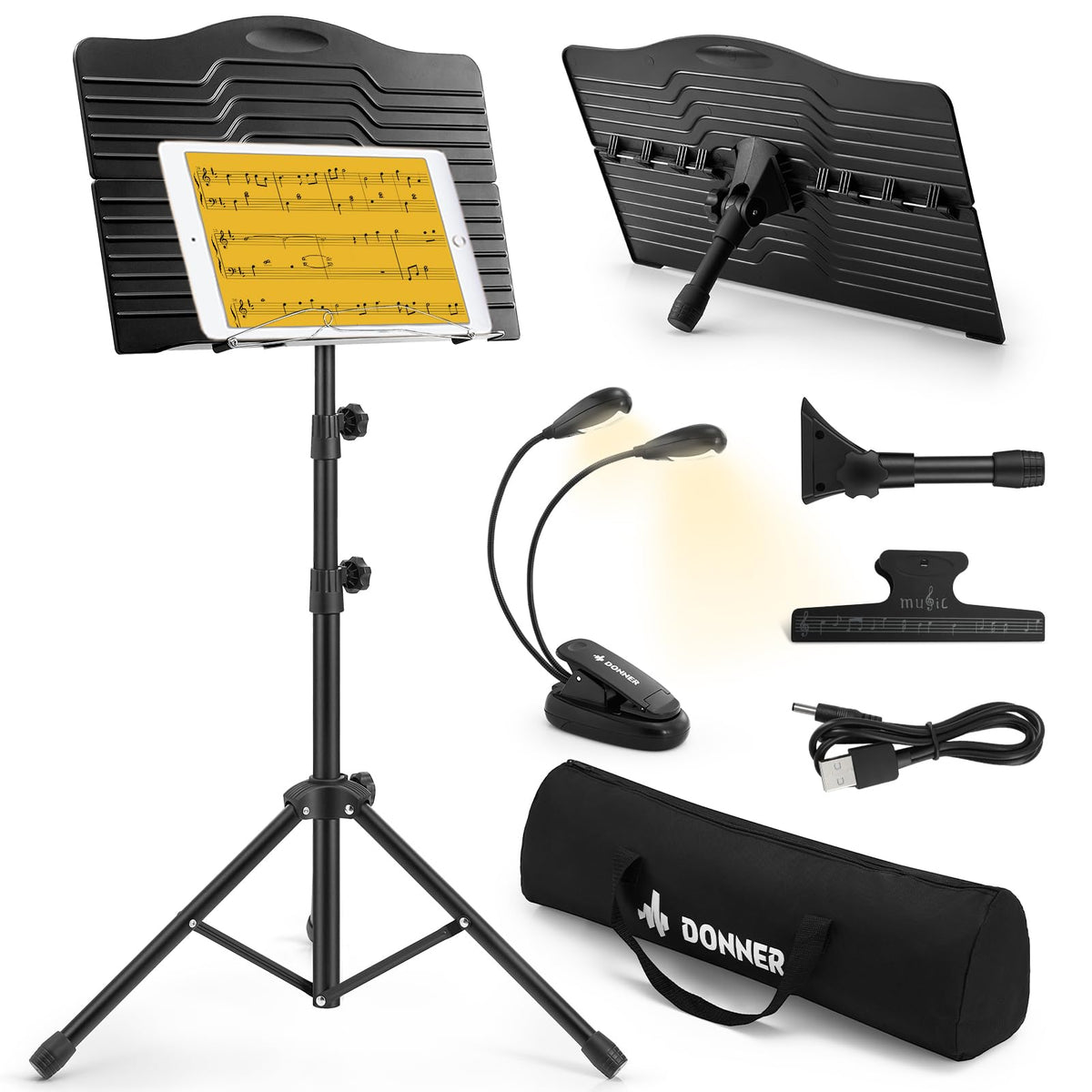 Sheet Music Stand with Light & Carrying Bag Y715