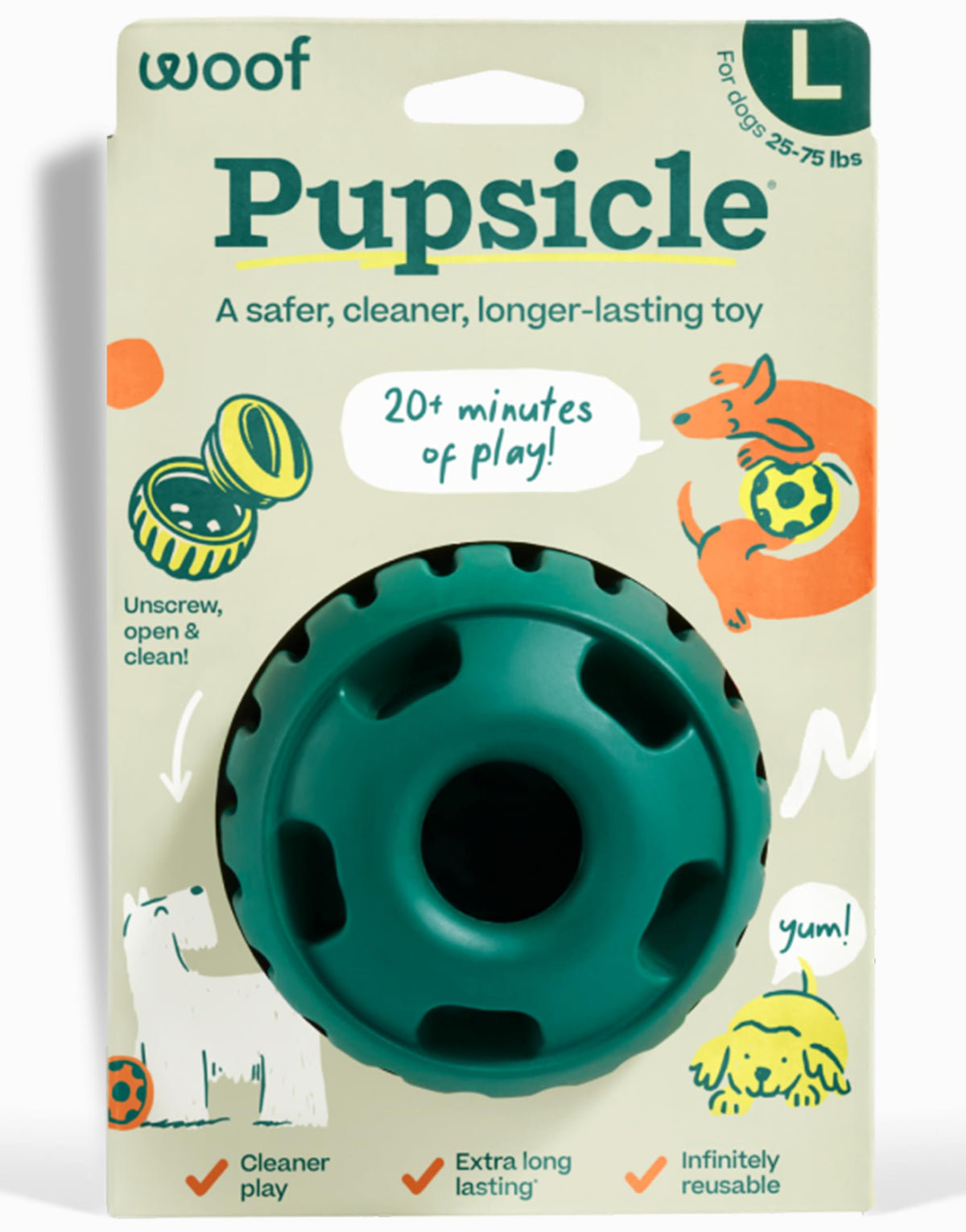 Interactive Dog Ball Toy 25-75 lbs Green U957165