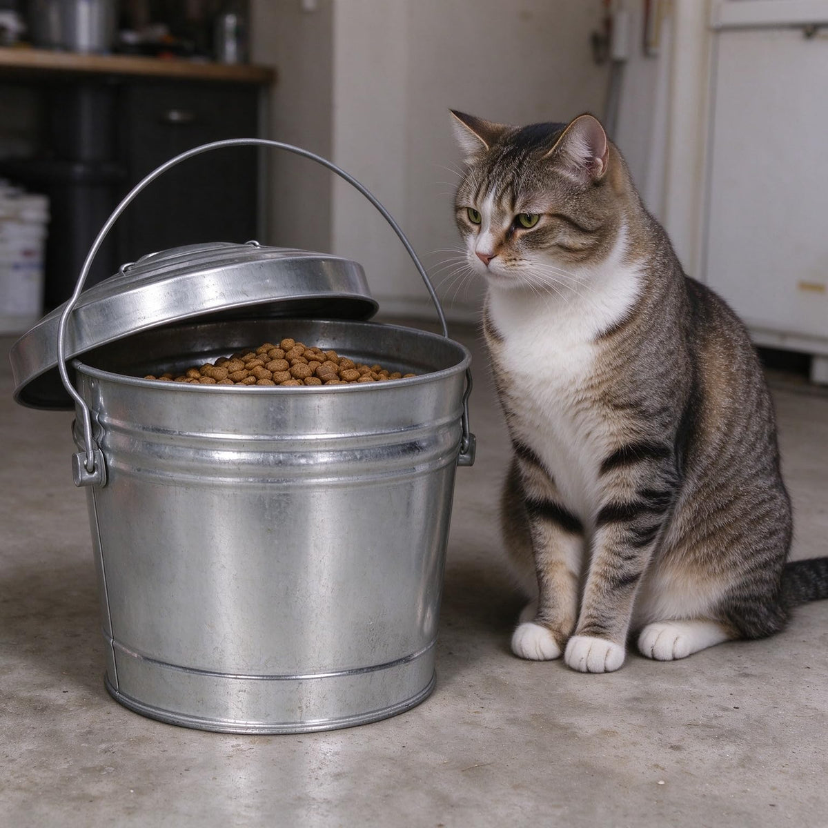 6 Gal Galvanized Steel Storage Can with Locking Lid F668752