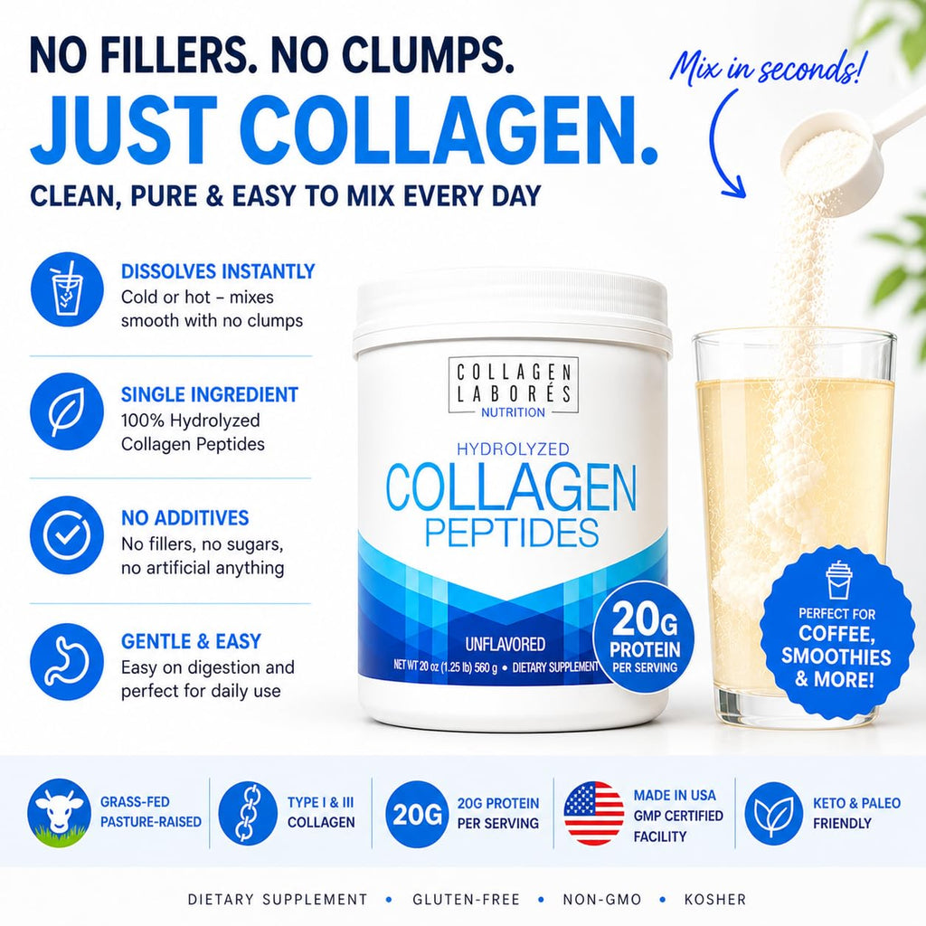 Hydrolyzed Collagen Peptides 20 oz Unflavored Powder P22284
