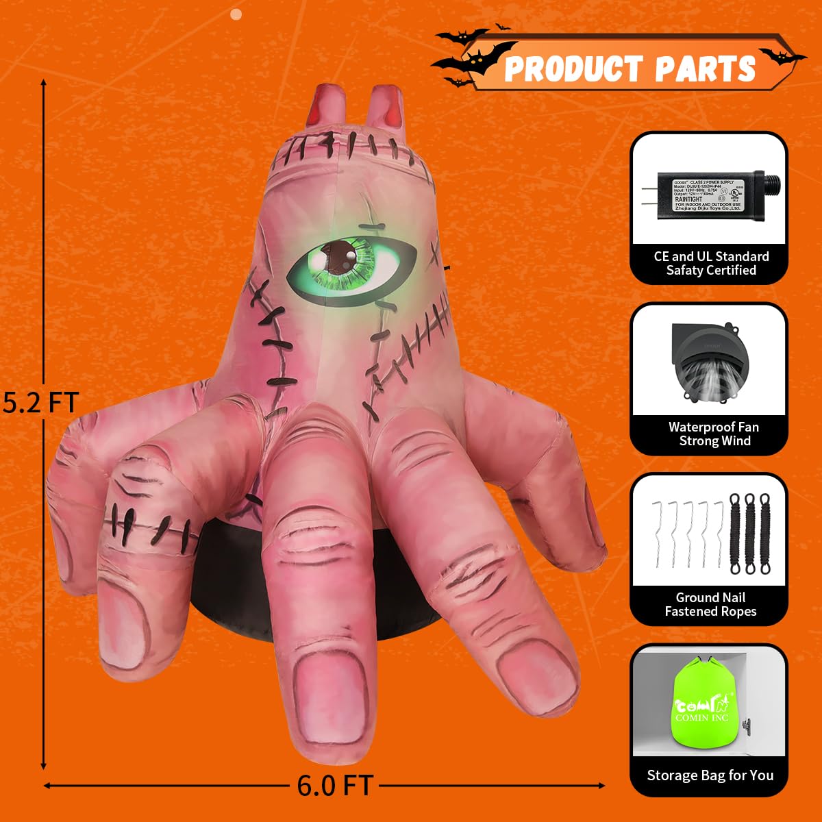 6 FT Halloween Inflatables with Built-in LEDs A74485