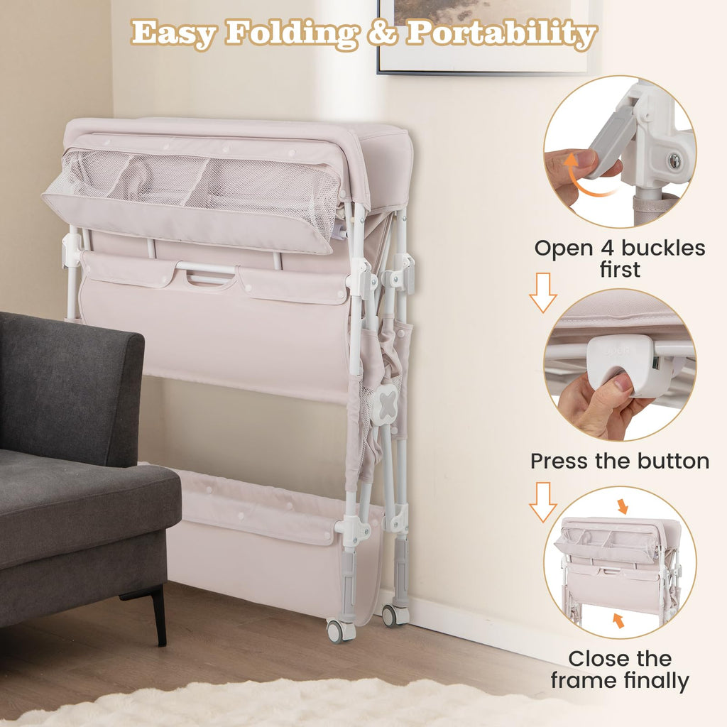 Portable Foldable Baby Changing Table with Wheels I986334