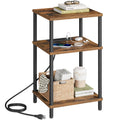 Side Table with Charging Station, 3-Tier End Table Z8414