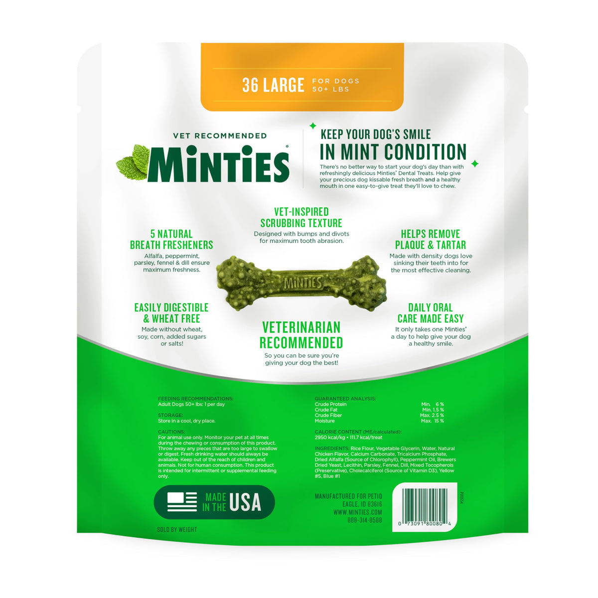 Mint Dental Chews for Dogs 36 Ct O282
