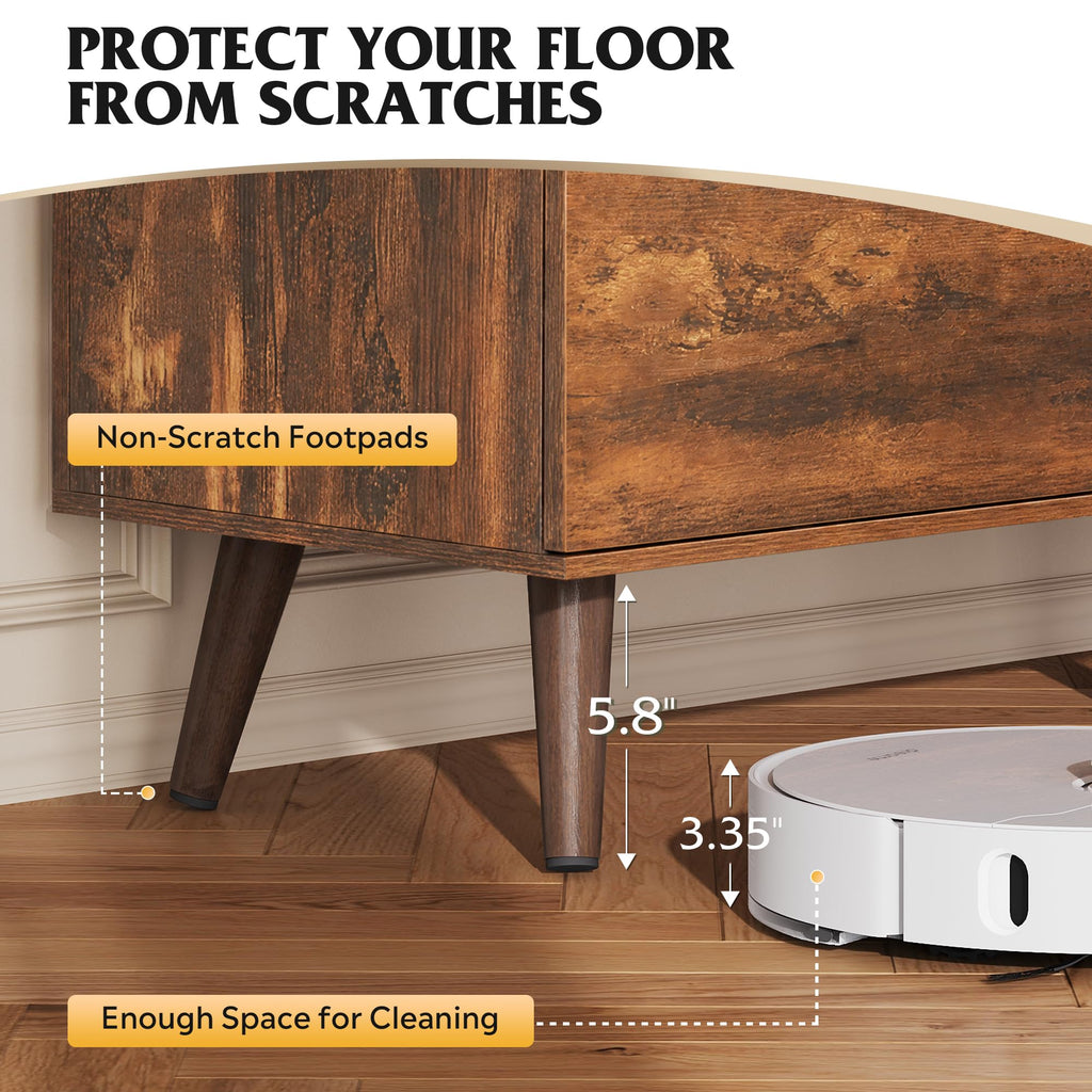 TV Stand with 2 Cabinets Storage & Adjustable Shelf H10602