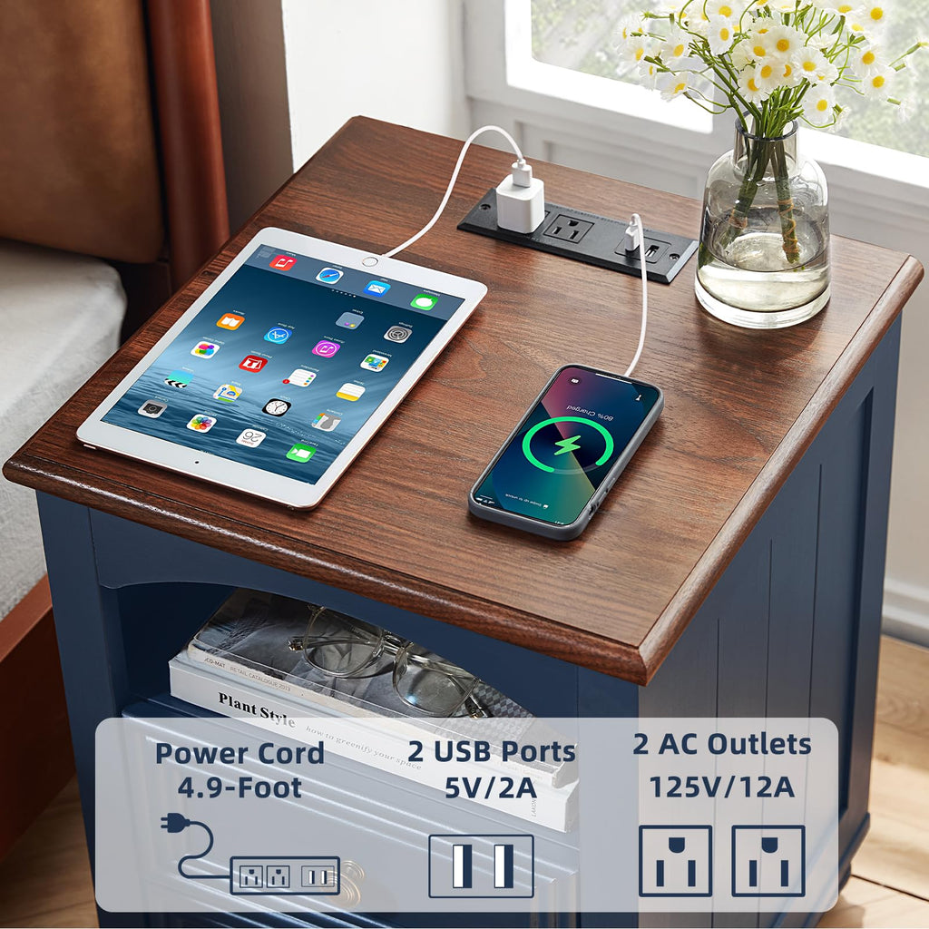 18" Nightstand with Charger Station D787