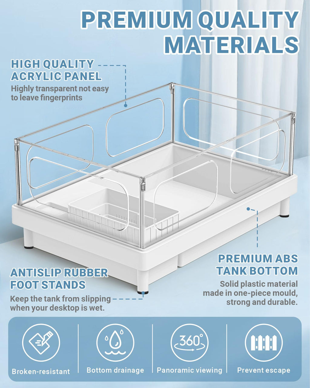 Small Turtle Tank Kit with Adjustable Lamp and Filter H27217