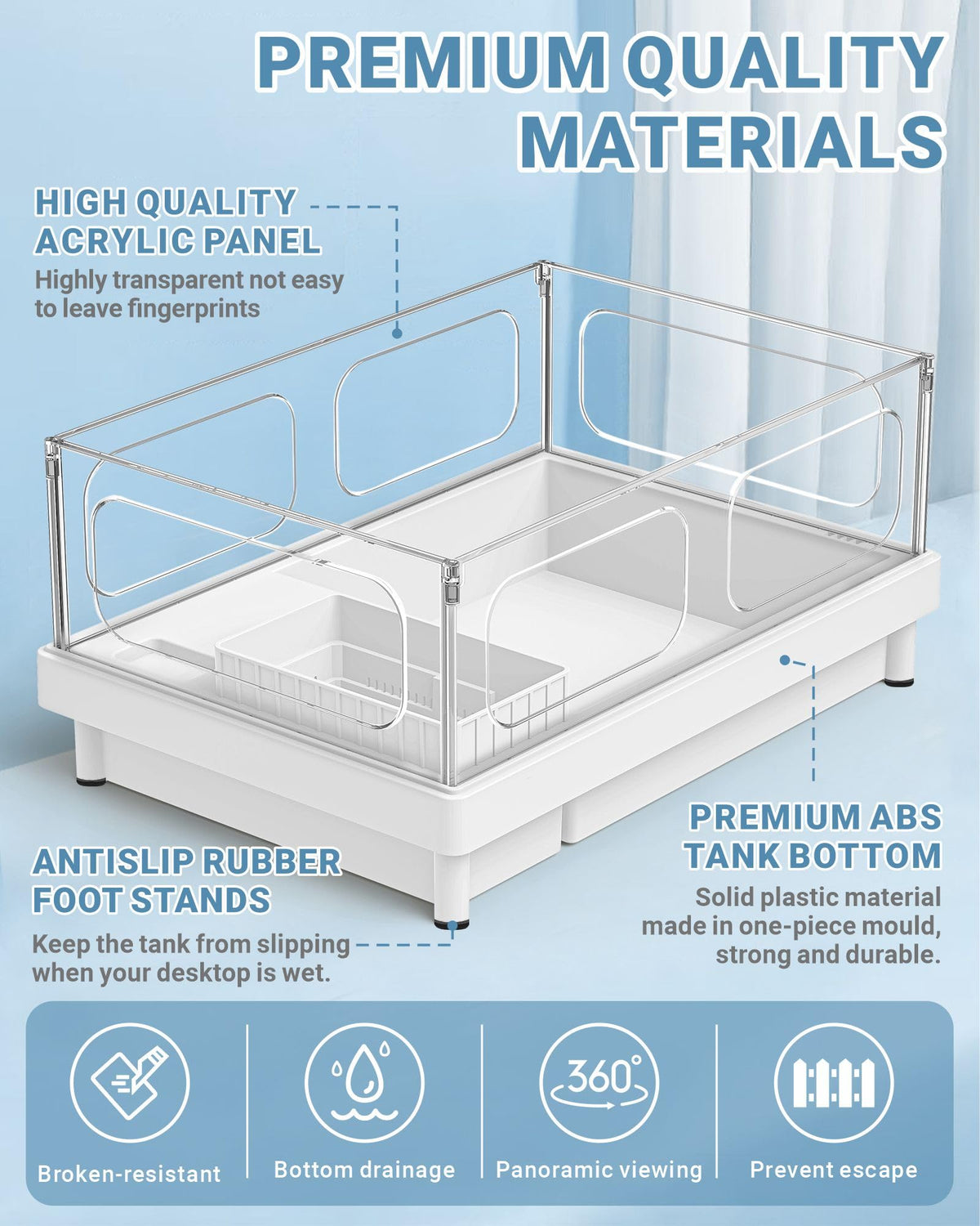Small Turtle Tank Kit with Adjustable Lamp and Filter H27217