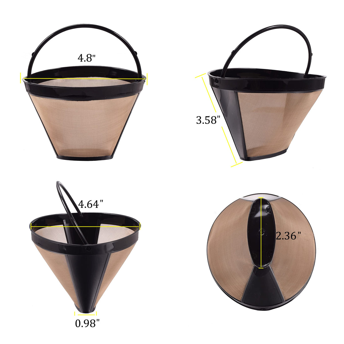 8-12 Cup Reusable Cone Coffee Filter E442832