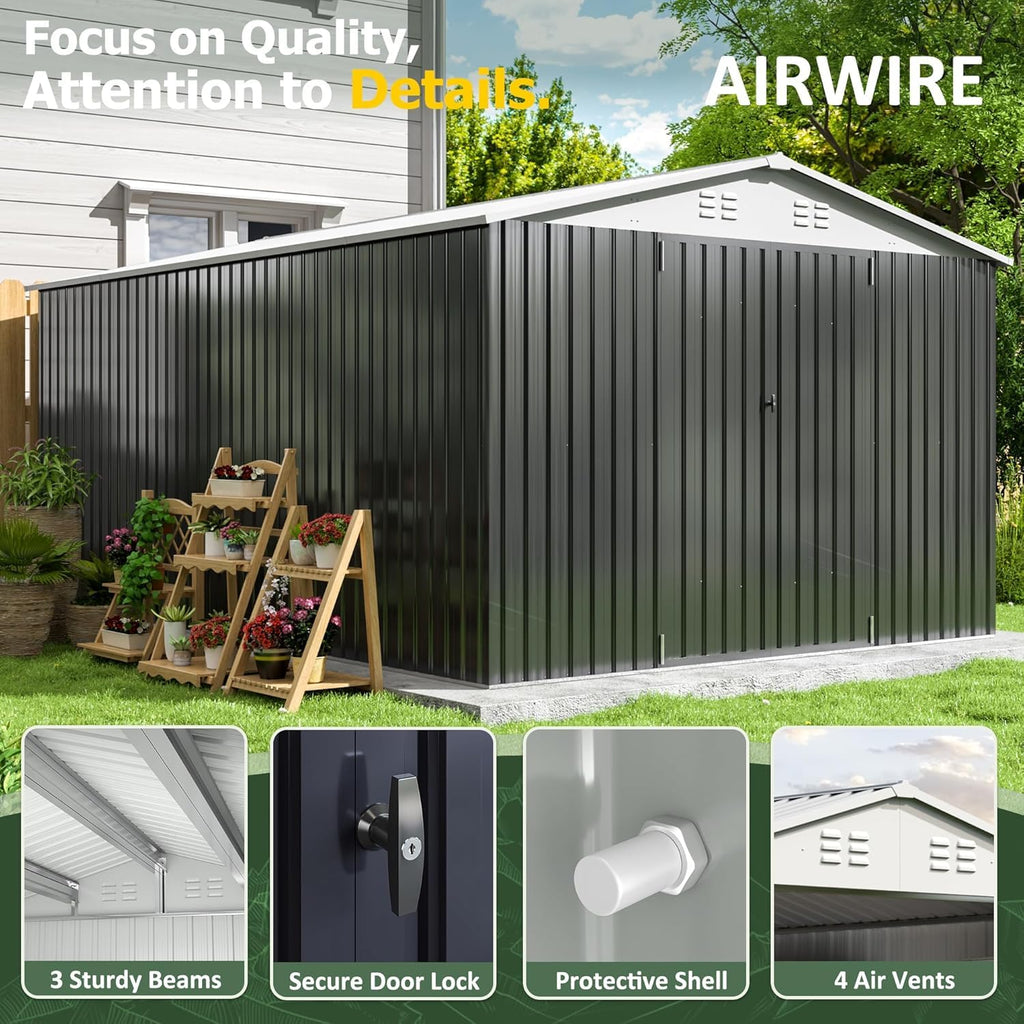 10x14 FT Metal Garden Storage Shed V560