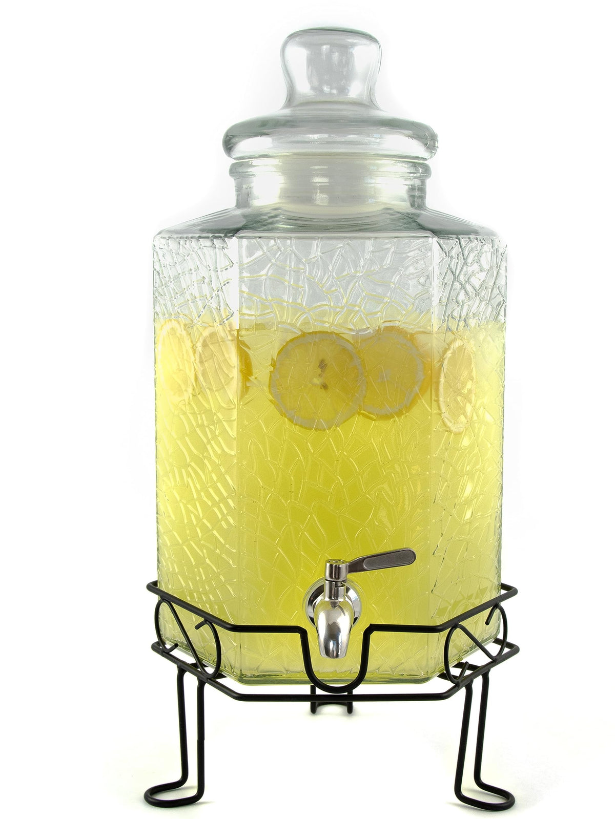 2.5 Gallon Glass Beverage Dispenser with Spigot and Stand M457805