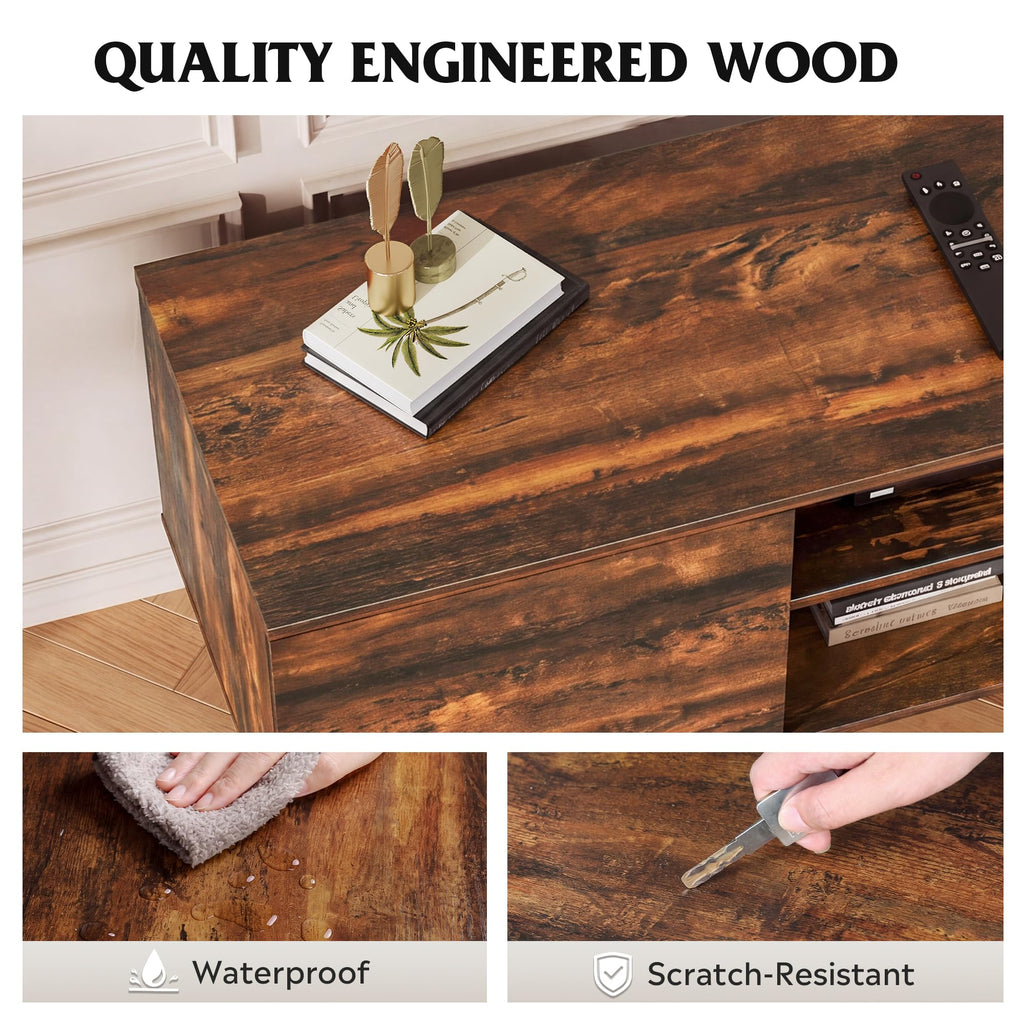 TV Stand with 2 Cabinets Storage & Adjustable Shelf H10602