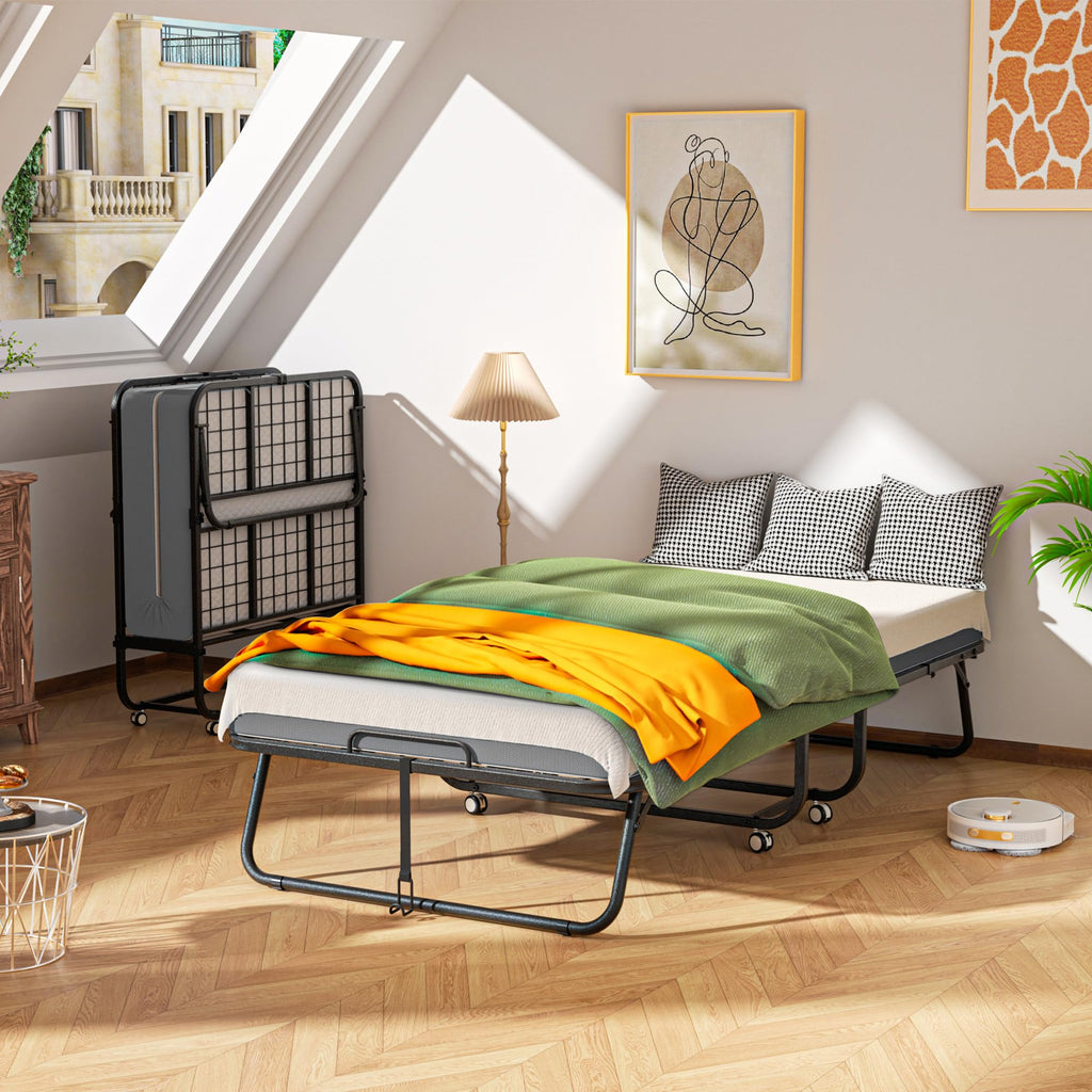 Folding Bed with Mattress 75" x 31" 5" Memory Foam I242739