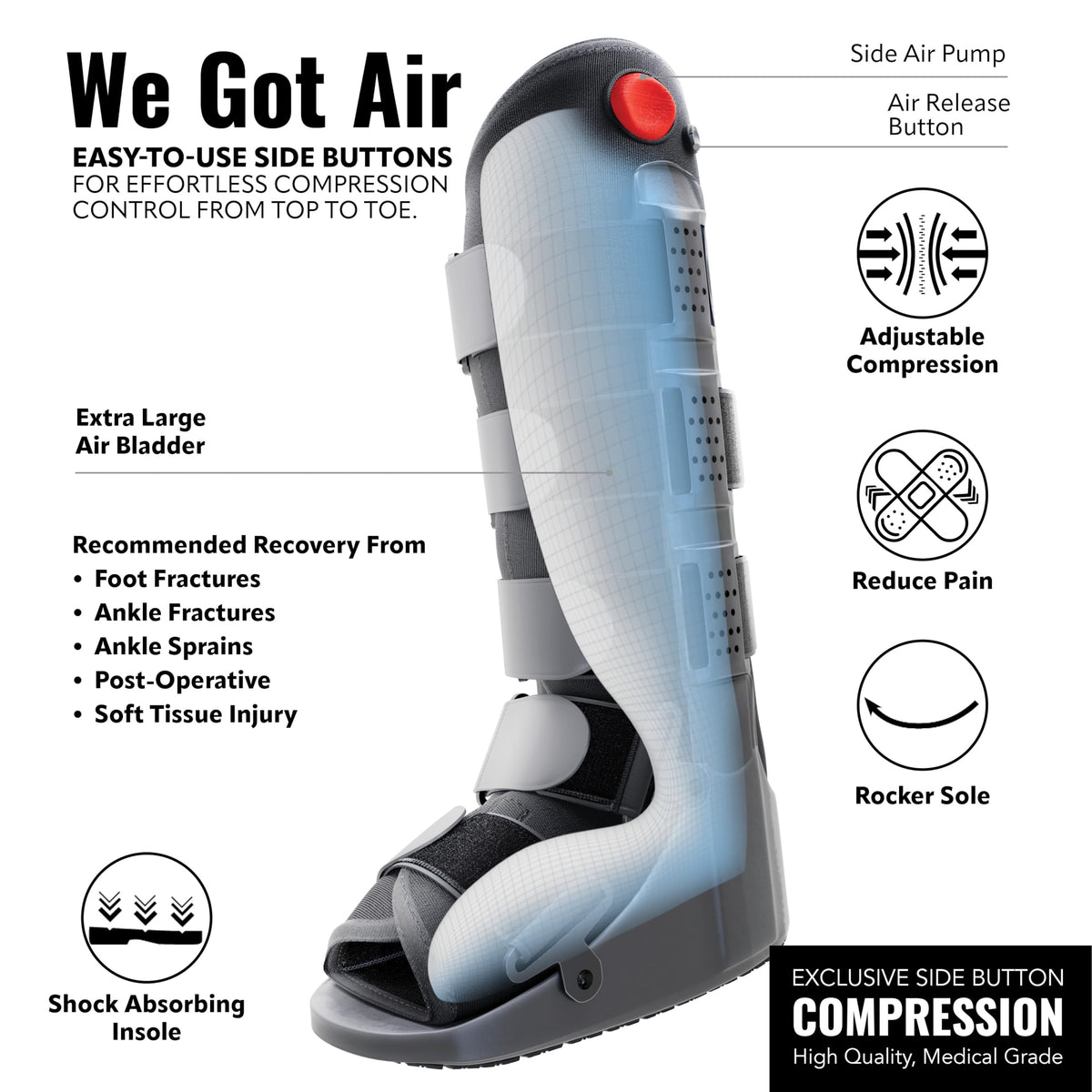 Fracture Boot Ankle Brace Large A927