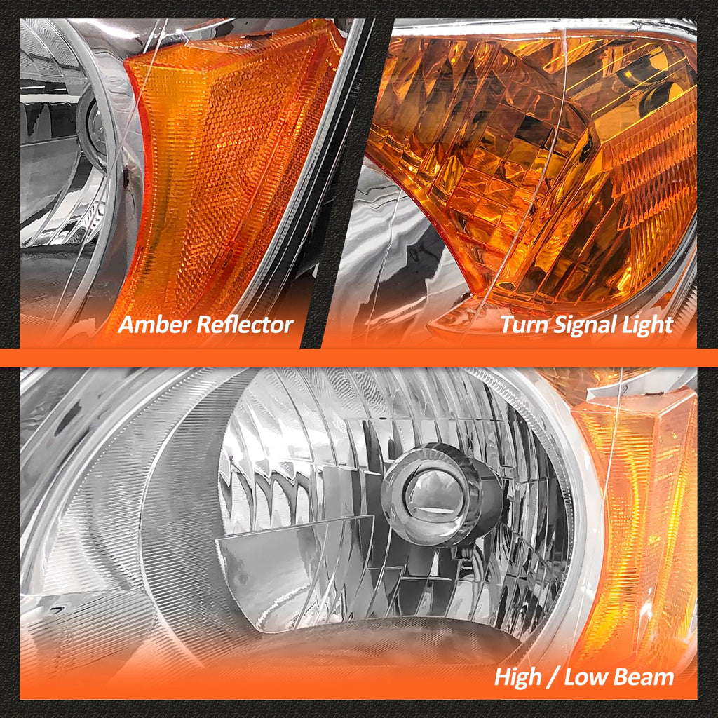 2002-2004 Honda Crv Chrome Headlights Assembly Pair L983