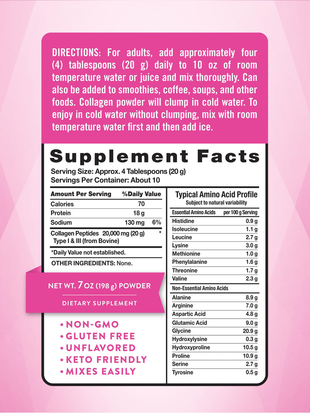Collagen Powder 7 oz Type I and III Unflavored C4339