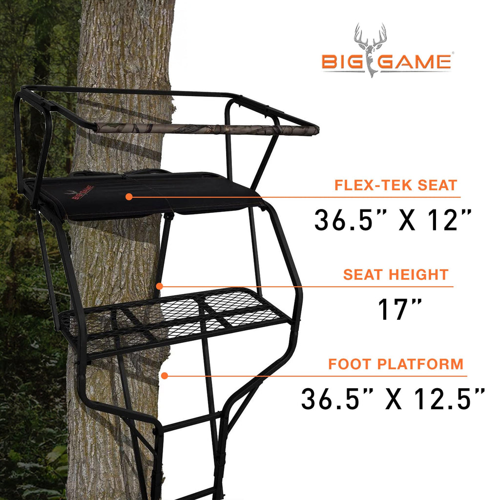 2 Person 18 Foot Tall Portable Hunting Tree Ladder Stand (2 Pack) B479
