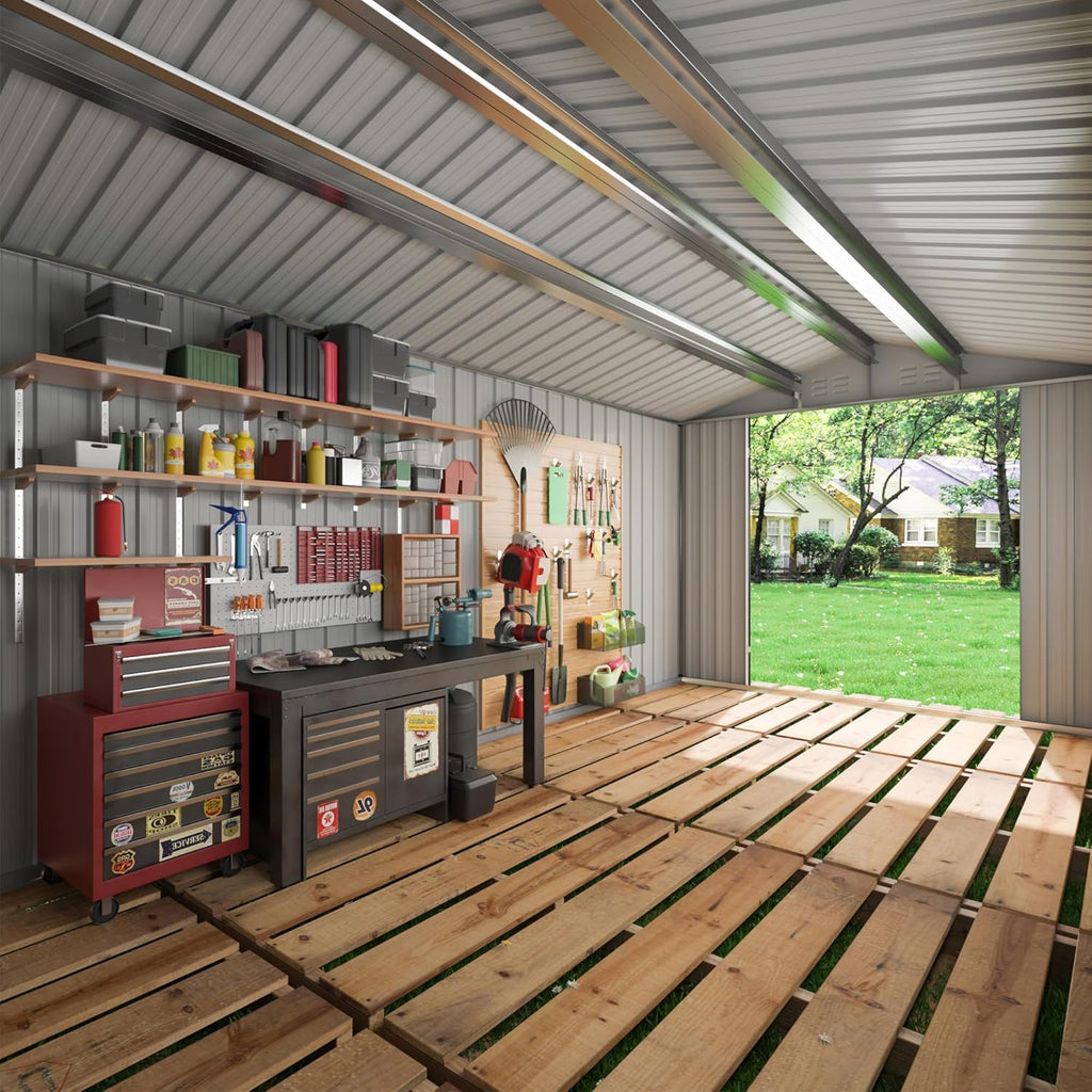 10x14 FT Metal Garden Storage Shed V560