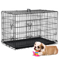 36 Inch Double-Door Metal Dog Crate with Tray and Divider O456423