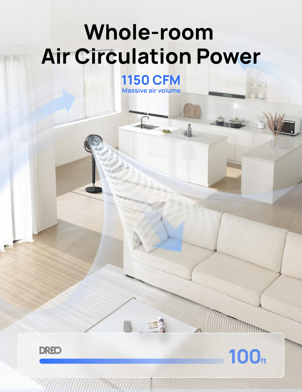 120° Oscillating Standing Fan, Quiet Floor Fan with DC Motor, 9 Speeds, 4 modes, 37-42" Adjustable Height, 9H Timer, Dark Gray Q597347
