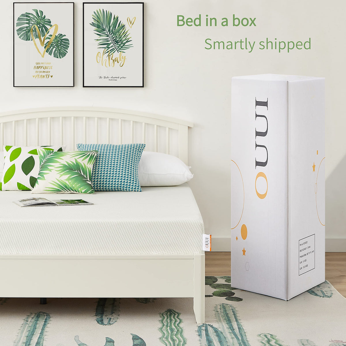 5 Inch Green Tea Cooling Gel Memory Foam Twin XL Mattress U16578