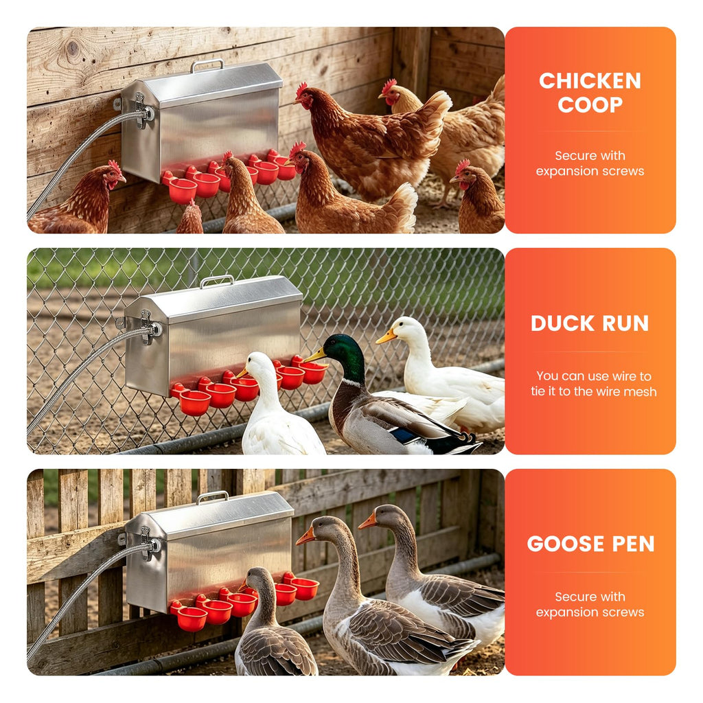 1.5 Gallon Metal Automatic Chicken Waterer E137061