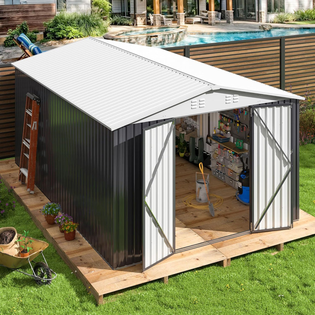10x14 FT Metal Garden Storage Shed V560