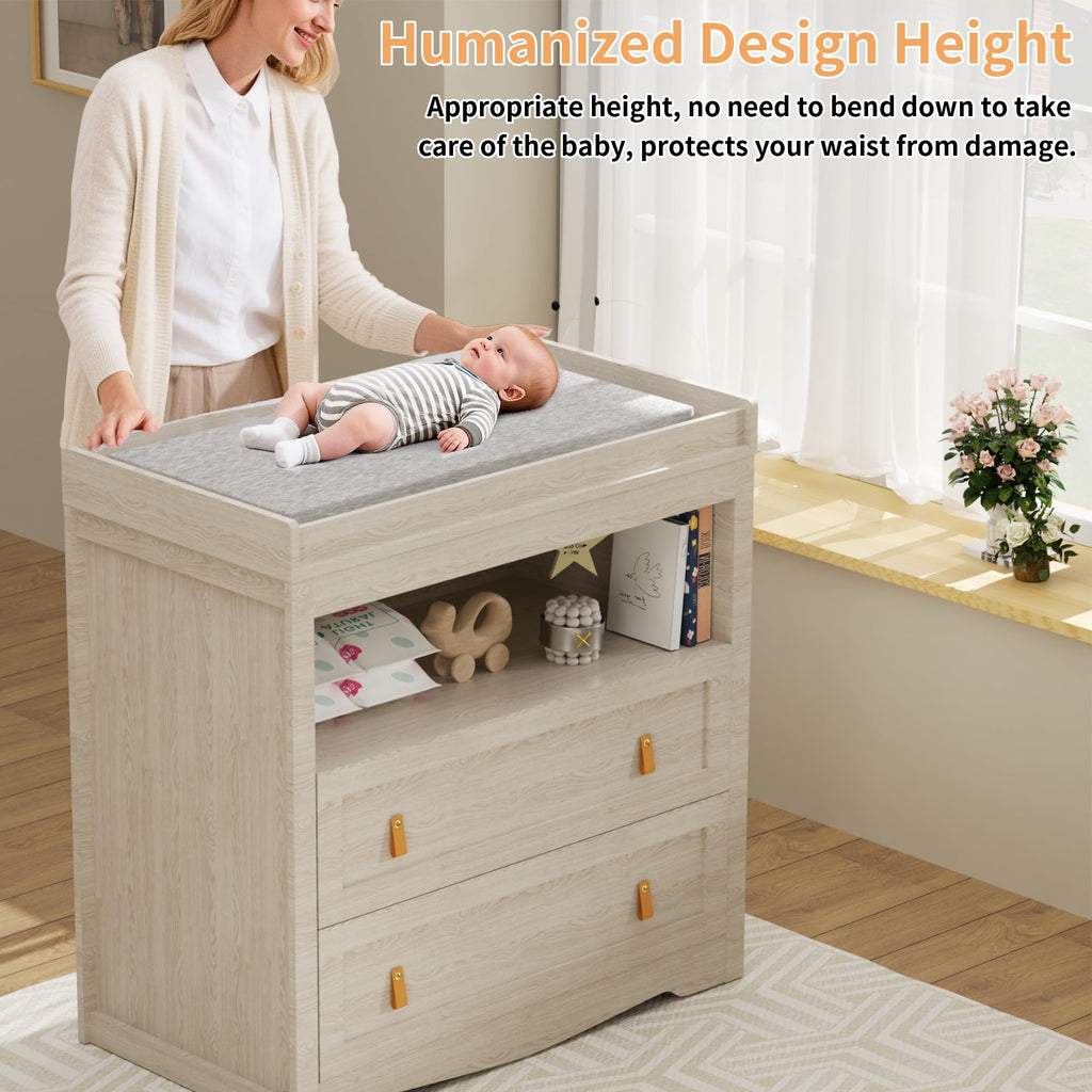 Beige Baby Dresser with Changing Table Top I267934