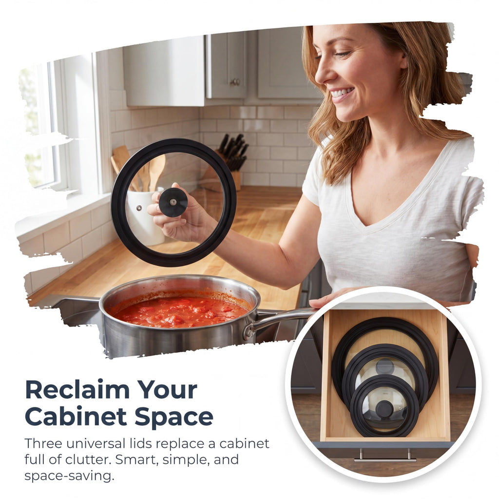 Tempered Glass Universal Lid with Silicone Rim Z72396
