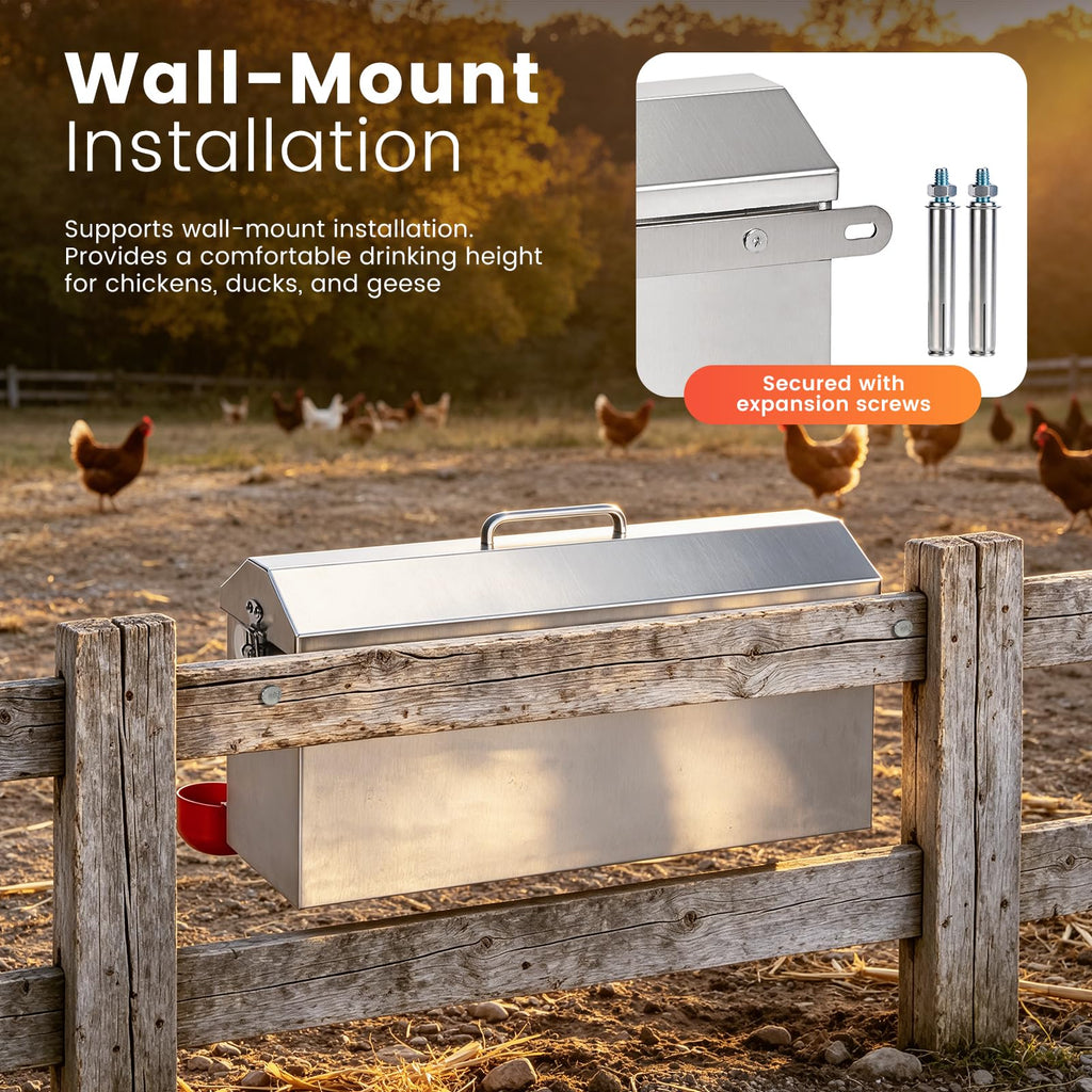 1.5 Gallon Metal Automatic Chicken Waterer E137061