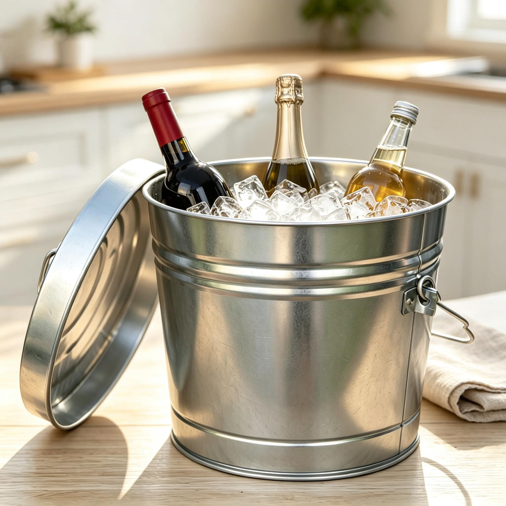 6 Gal Galvanized Steel Storage Can with Locking Lid F668752