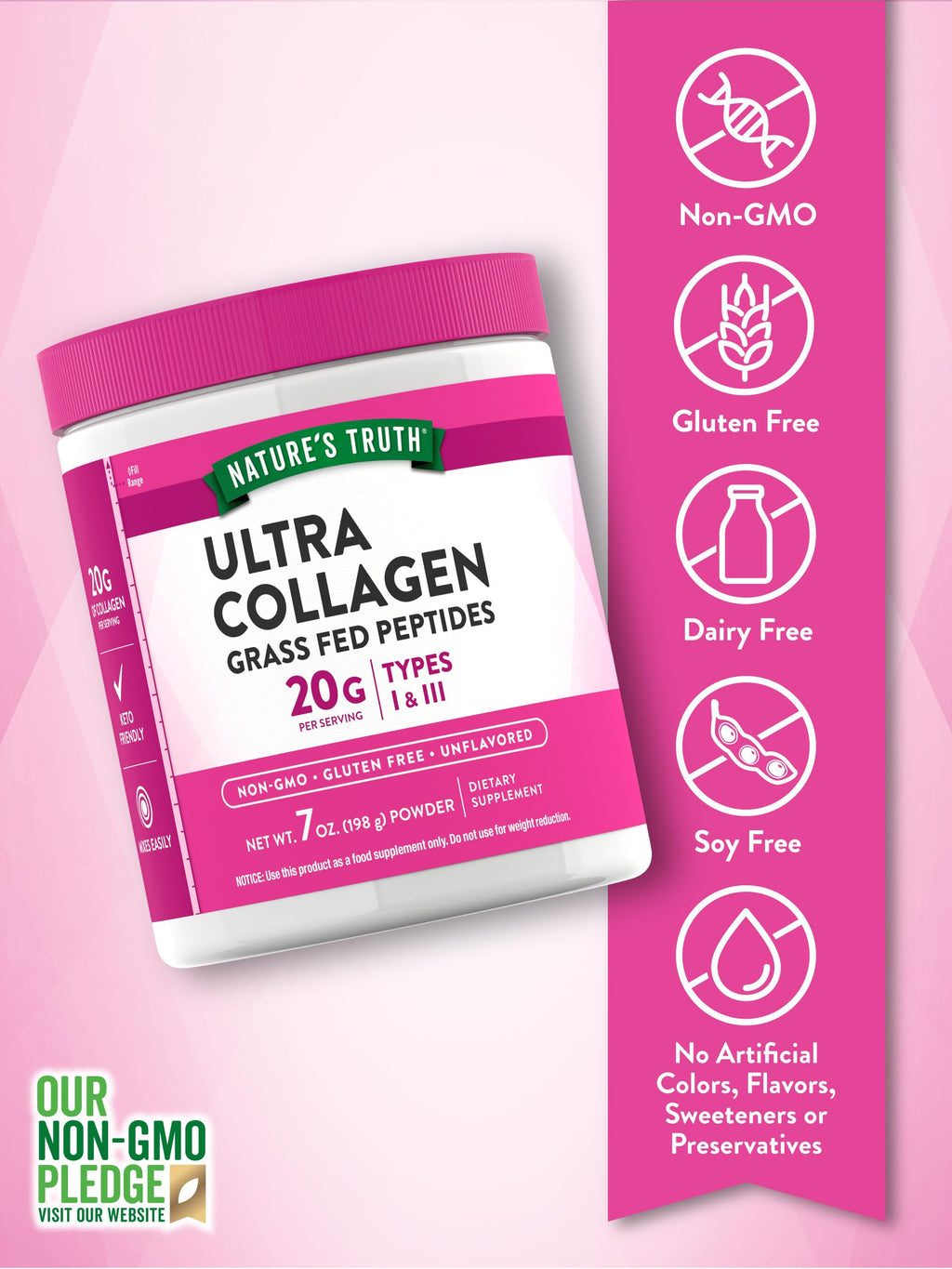 Collagen Powder 7 oz Type I and III Unflavored C4339