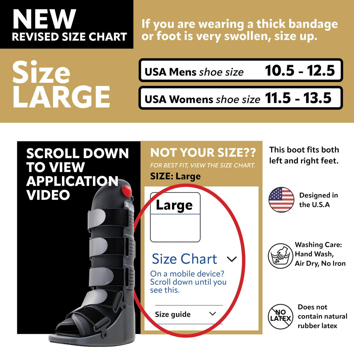 Fracture Boot Ankle Brace Large A927