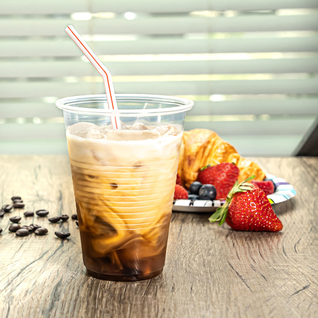 Disposable Striped Plastic Flex Straws, 100 Count G90193