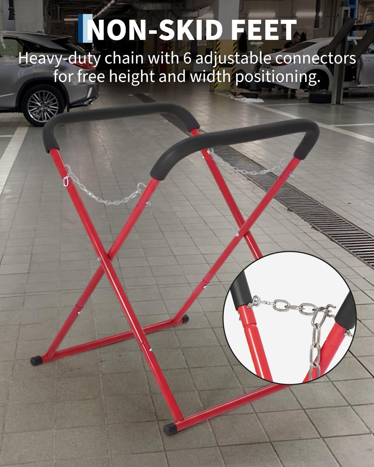 Folding Auto Body Work Stand 500 LBS Capacity Adjustable Height X54303