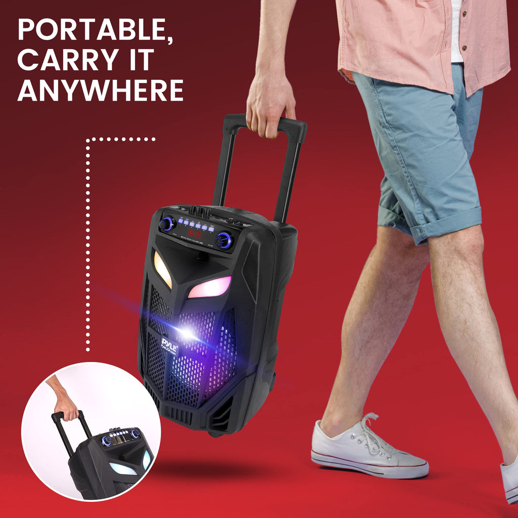 Portable Bluetooth PA Speaker System 600W 10” with 2 Wireless Microphones T722279