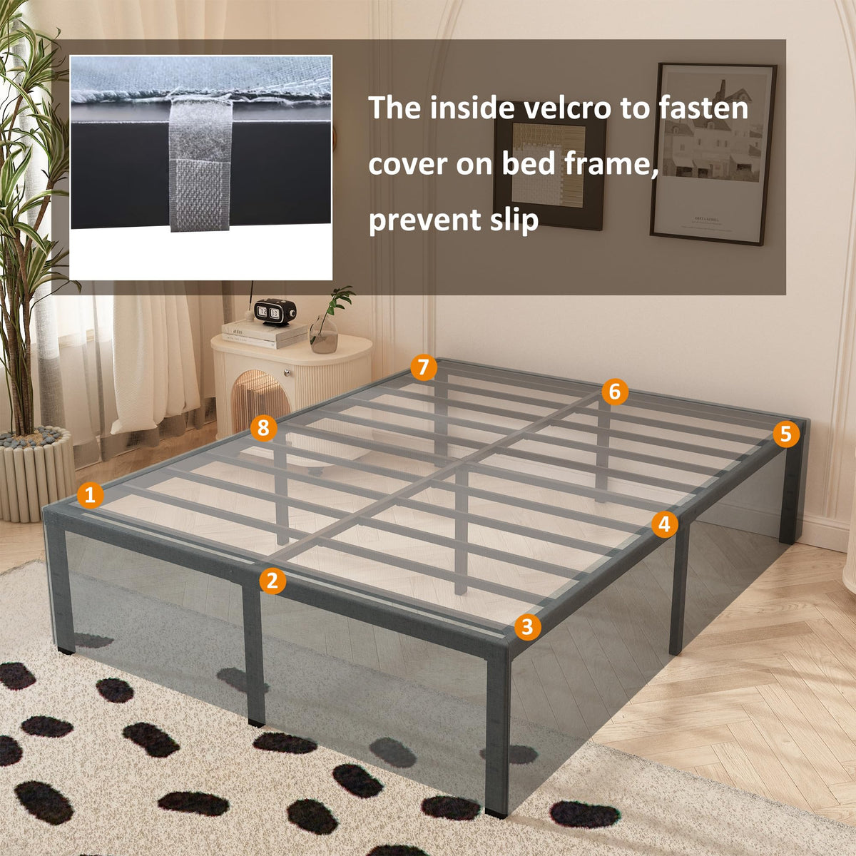 Queen Size 18 Inch Metal Bed Frame O92895