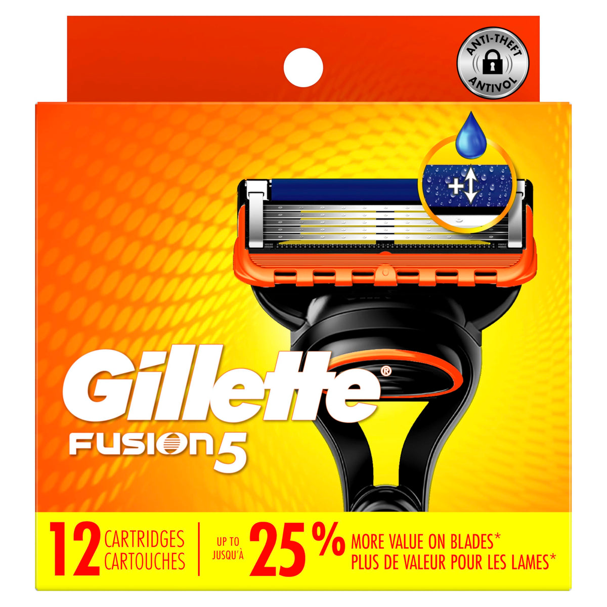 5-Blade Mens Razor Blade Refills, 12 Count P69901