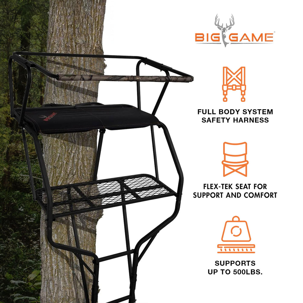 2 Person 18 Foot Tall Portable Hunting Tree Ladder Stand (2 Pack) B479