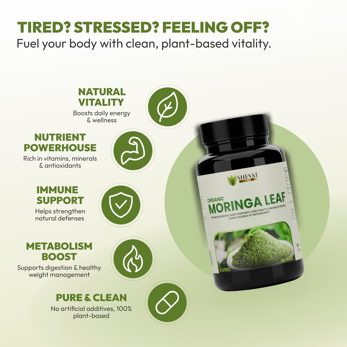 Organic Moringa Leaf Capsules 1000mg 90 Capsules N463962
