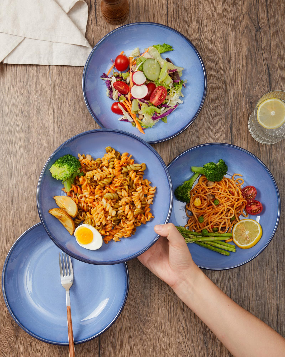 8.75'' Ceramic Pasta Bowls Set of 4 V1397