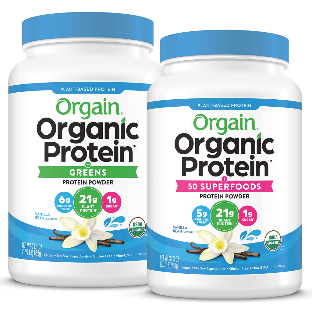 Organic Vegan Protein Powder + Greens, Creamy Chocolate Fudge, Vanilla Bean K173153