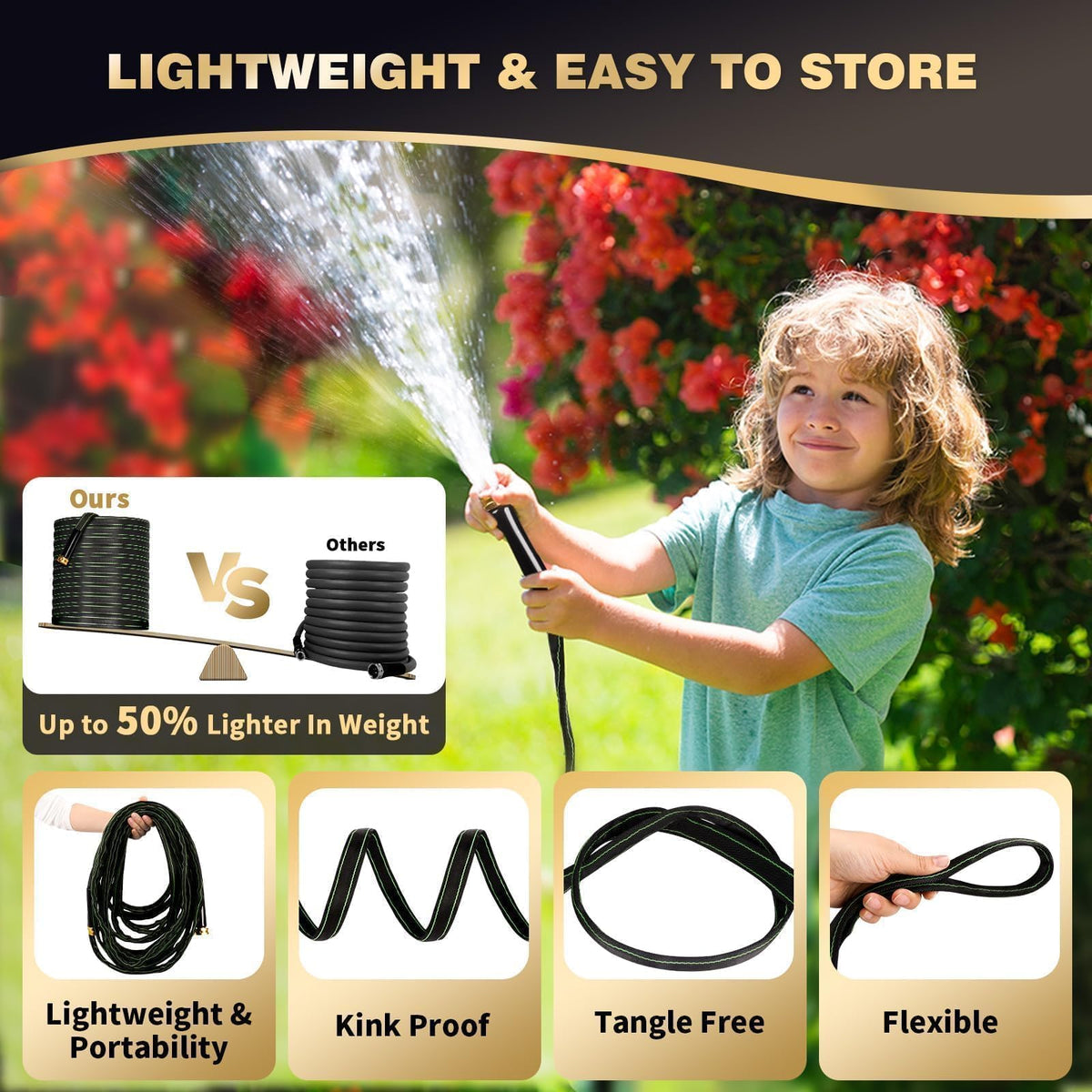 100 ft Heavy Duty No Kink Garden Hose J961