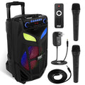 Portable Bluetooth PA Speaker System 600W 10” with 2 Wireless Microphones T722279